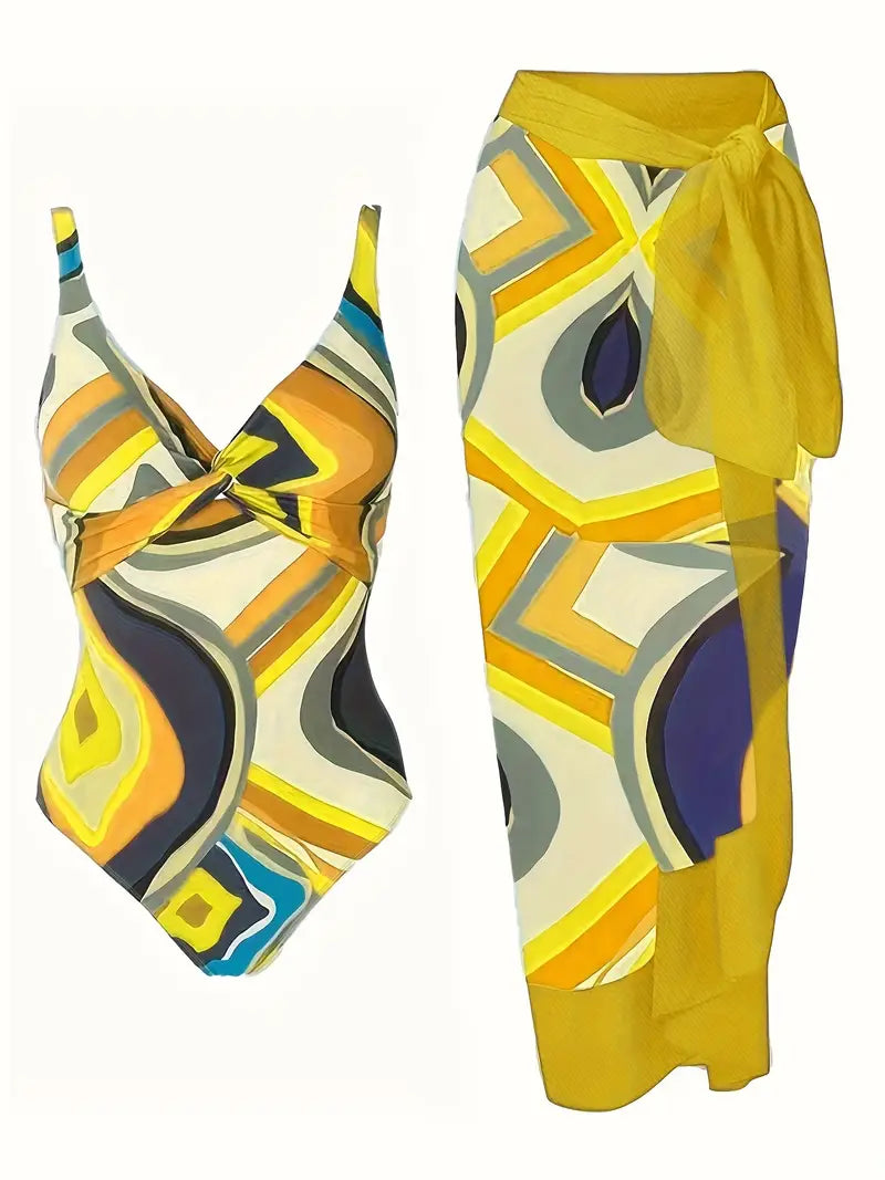 Sexy swimwear with a tropical print