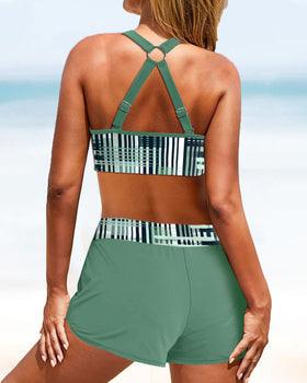 Brany® | Bikini With High-waisted Bottoms and Striped Print