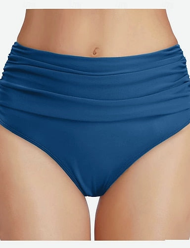 Swim Shorts High Waisted Bikini Bottom Colored High Waist Shirred Quick Dry Lightweight Breathable Bottoms Surfing Beach Water Sports Summer