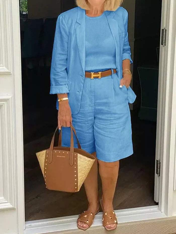 LD | Elegante blazer en korte broek - Stijlvol - Ideaal voor warme dagen