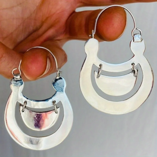 Smiley Basket Silver Earrings