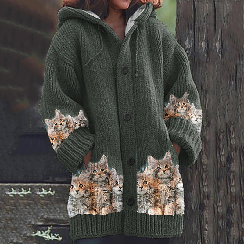 Vintage Warm Knitted Jacquard Women's Cardigan Sweater elevenforest