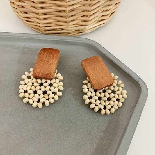 Rounded Brown Earrings