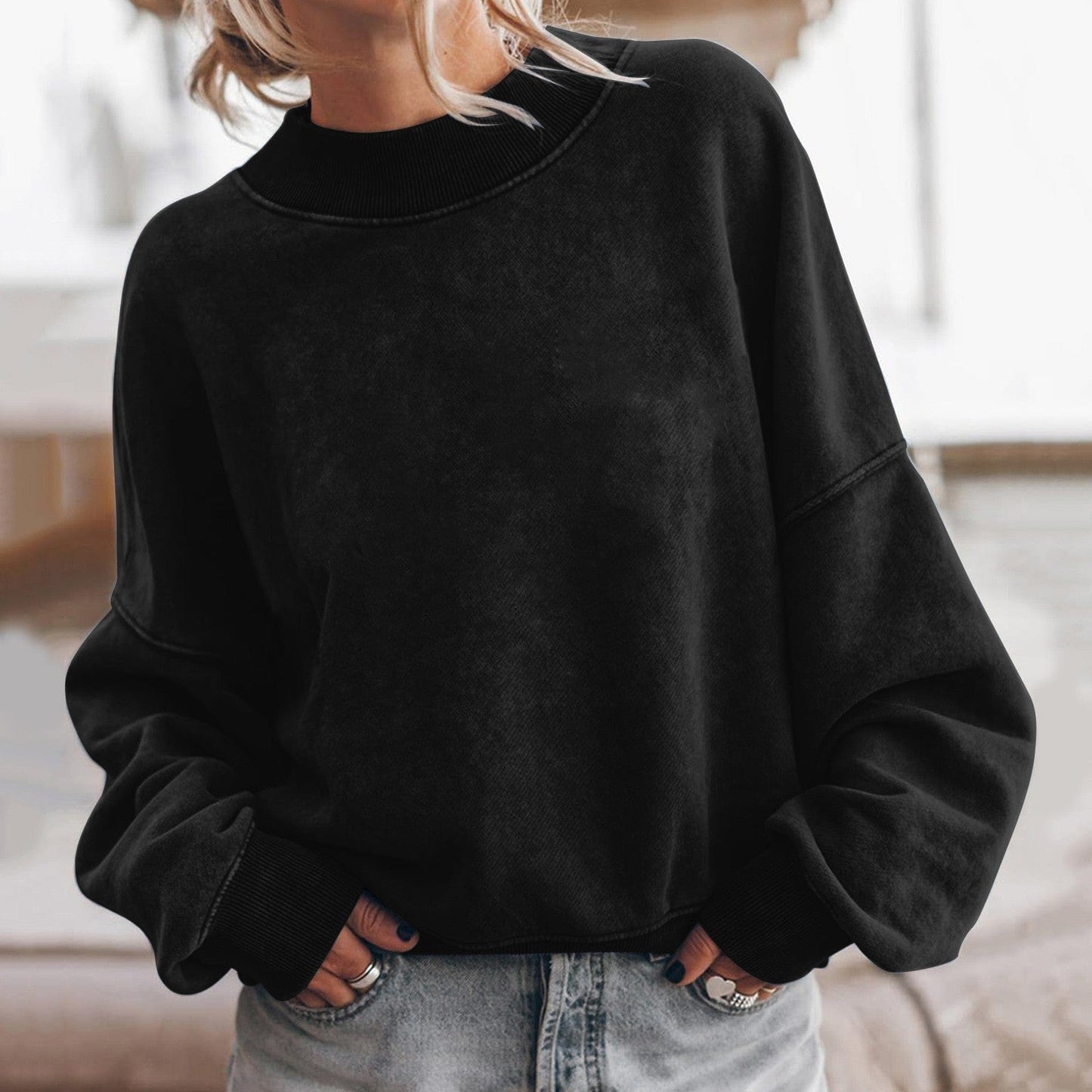 LD Effen trui met lange mouwen