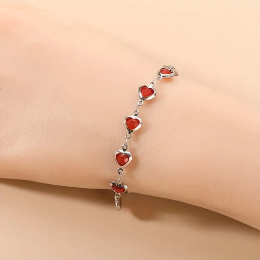 Ophelyra Garnetelle Bracelet | White Gold