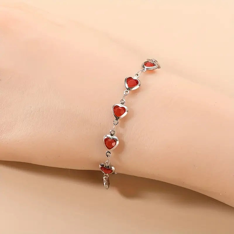 Ophelyra Garnetelle Bracelet - Elegant White Gold
