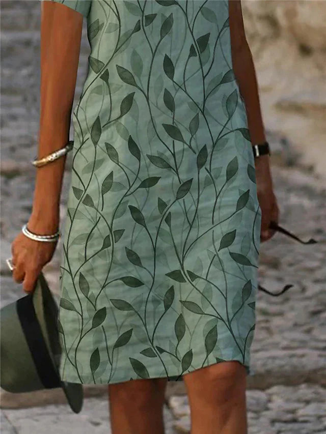 LD | Bedrukte midi-jurk