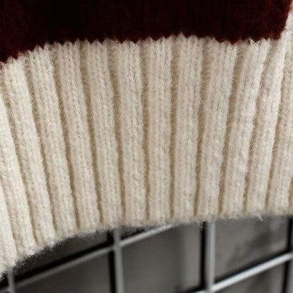 LD Gebreide jacquard trui met patchwork