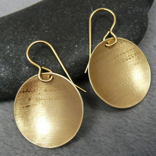 Rounded Golden Circle Earrings