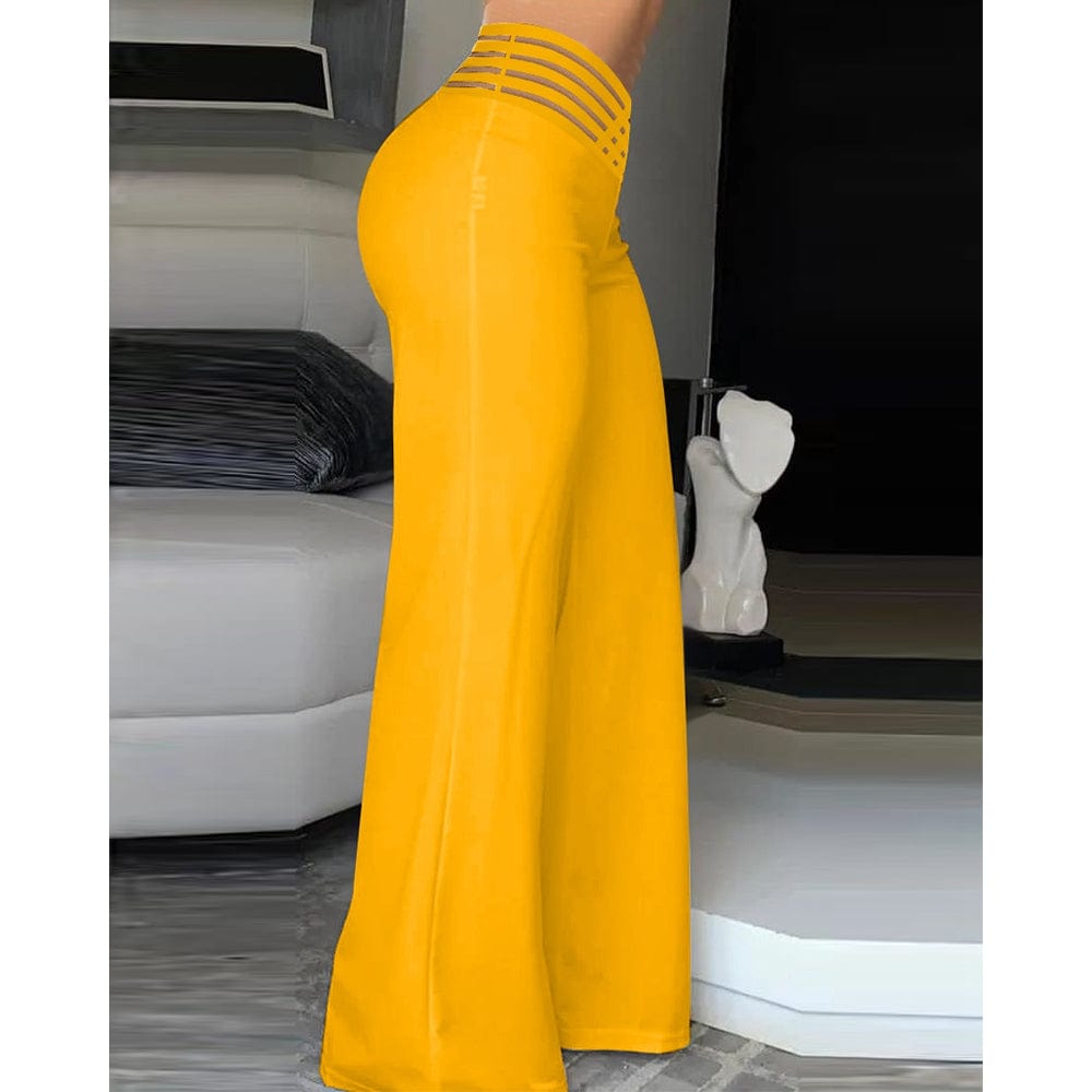 LD | Elastane flare broek met gekruiste tailleband