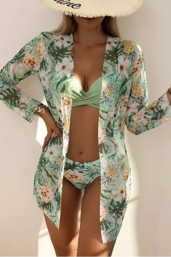 Juana® | Tropical Print Wrap Underwire Bikini With Cover-up