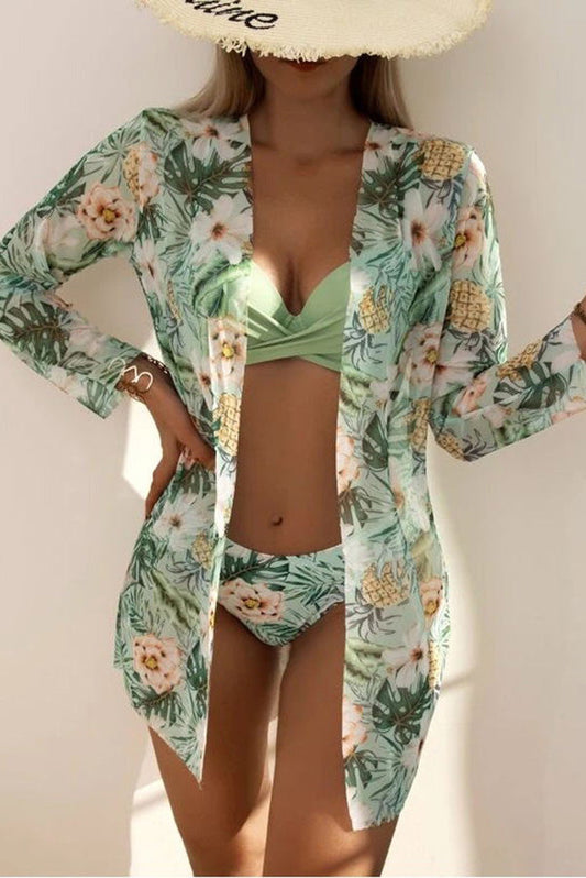 Juana® | Tropical Print Wrap Underwire Bikini With Cover-up