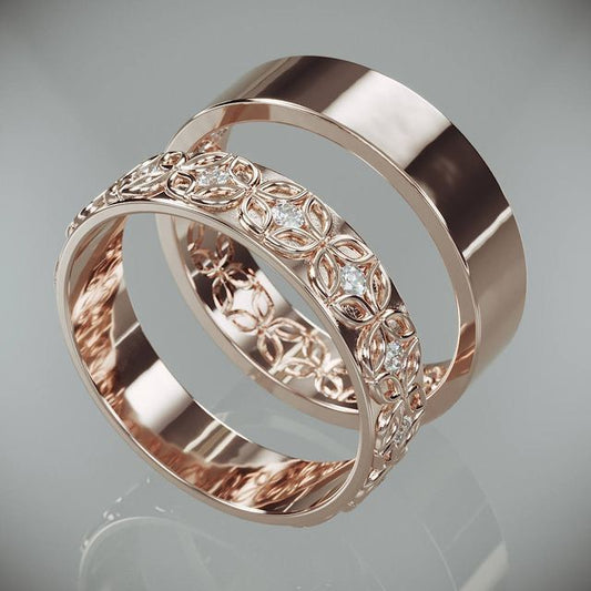 Butterfly Trail Rose Ring Set