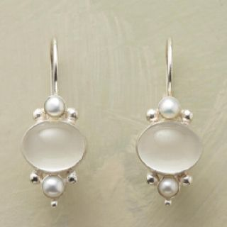 White Crystal Pearl Earrings