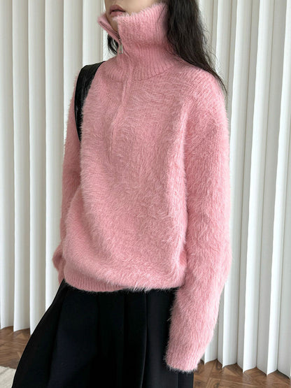 LD Fluffy trui met ritssluiting