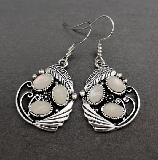 White Stone Earrings