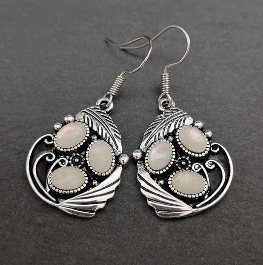 White Stone Earrings