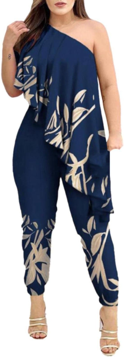 LD | Asymmetrische jumpsuit met ruches