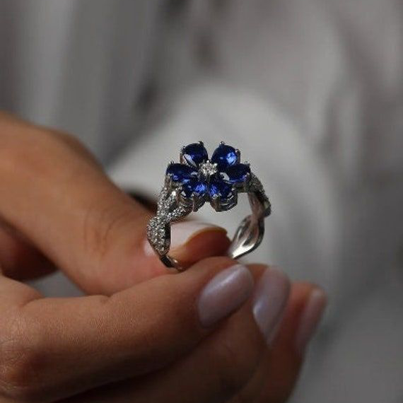 Midnight Blossom Ring