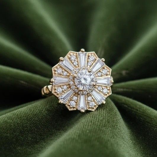Diamond Sunburst Ring
