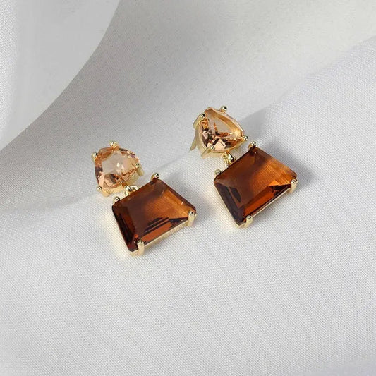 Desert Crystal Earrings in Gold