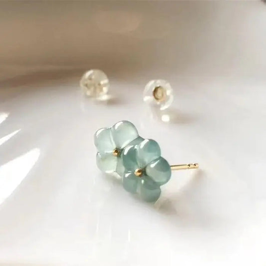 Turquoise Crystal Flower Earrings