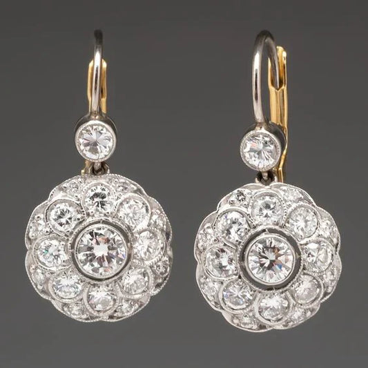 Rounded Mandala Crystal Earrings