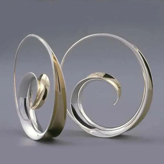 Earrings With Spiral Waves