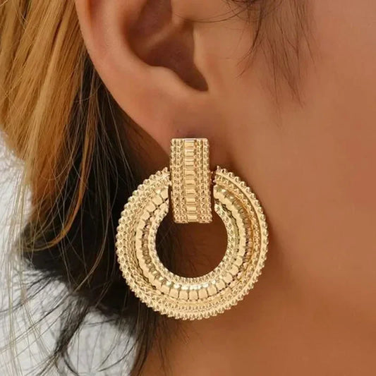 Golden Hollow Mandala Earrings