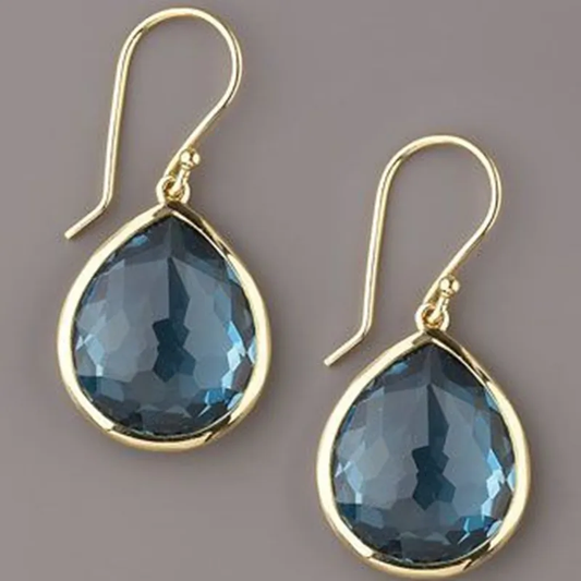 Blue Crystal Drop Earrings