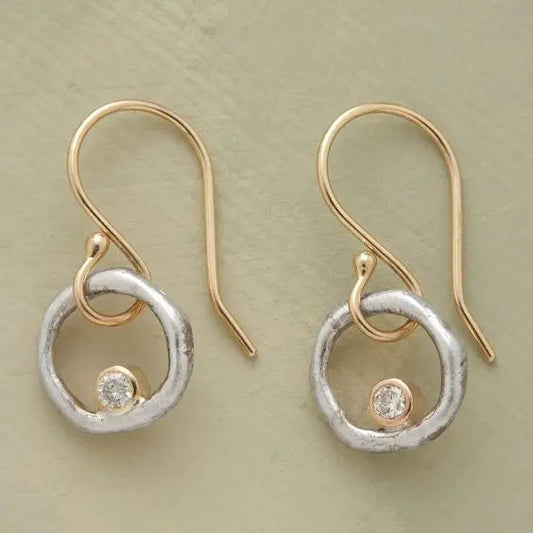 Gold & Silver Zirconia Earrings