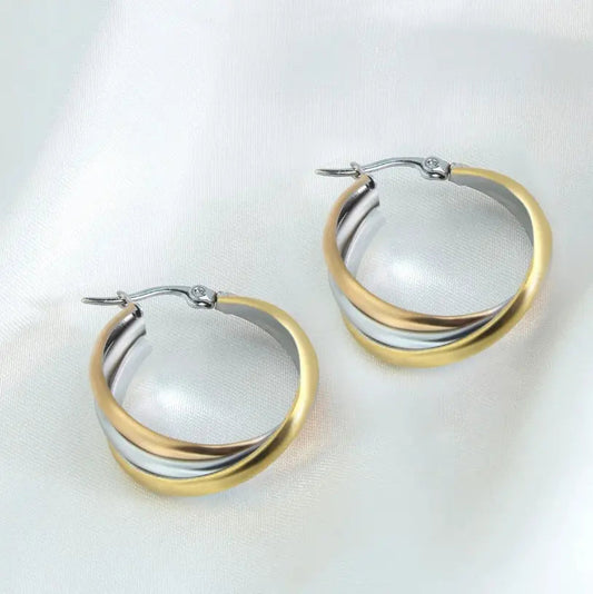 Earrings Made of Silver and Gold