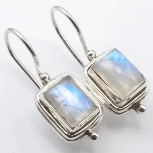 Beatriz - Square Stone Earrings With Moonstone