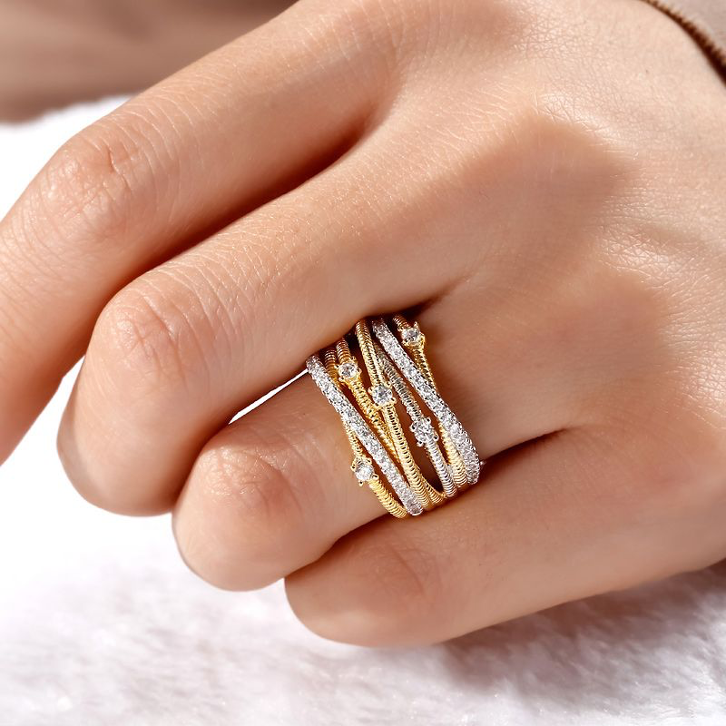 Golden Diamond Wrap Ring
