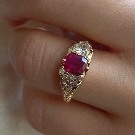 Antique Ruby Trinity Ring