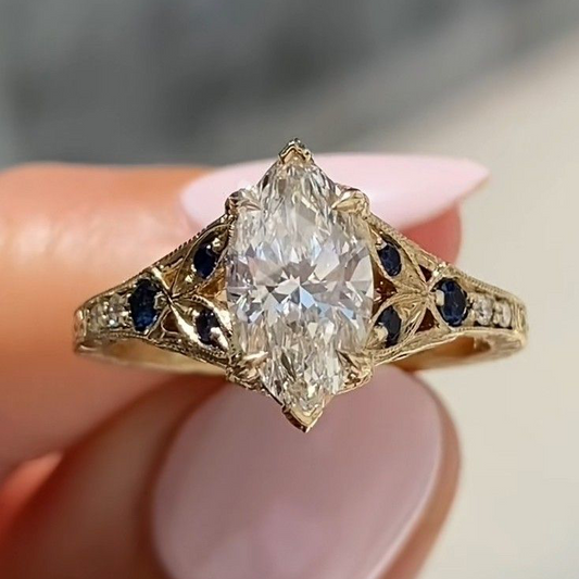 Sapphire Filigree Ring