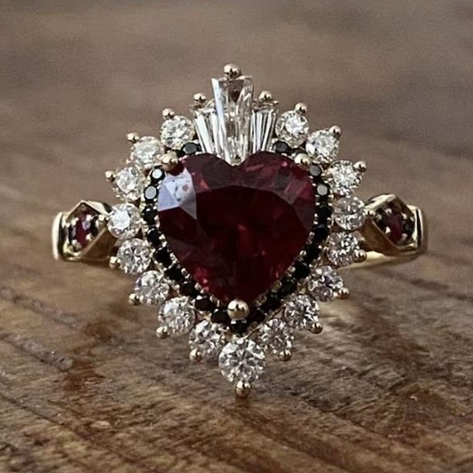 Garnet Royal Halo Ring