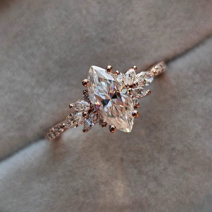 Marquise Diamond Blossom Ring