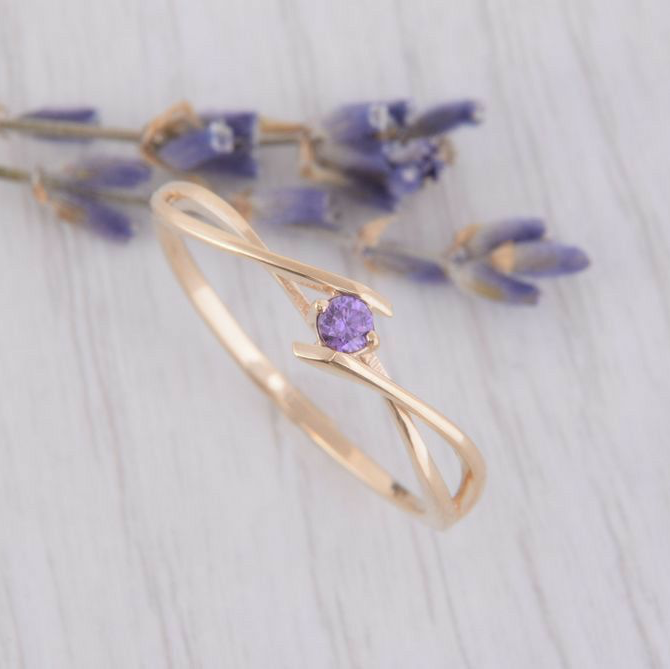 Amethyst Twist Ring