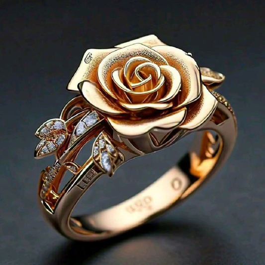Golden Rose Bloom Ring