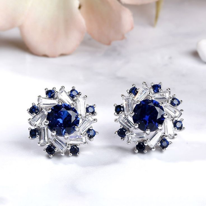 Sapphire Starburst Earrings