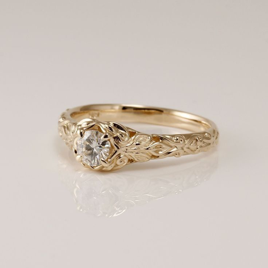 Floral Solitaire Ring