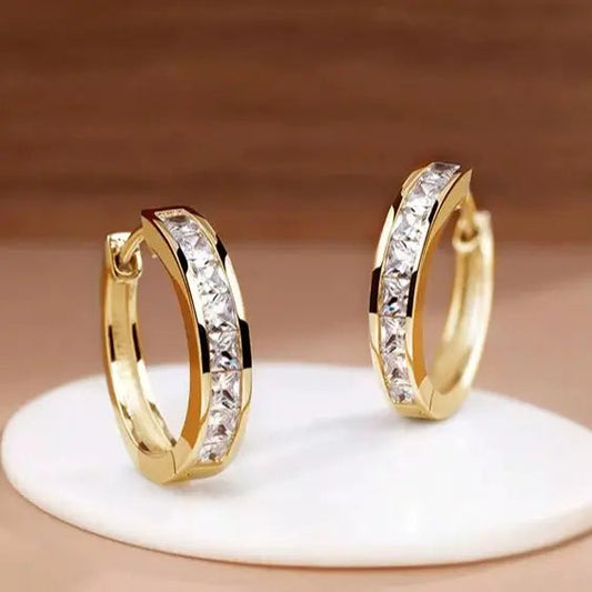 Gold and Crystal Earrings