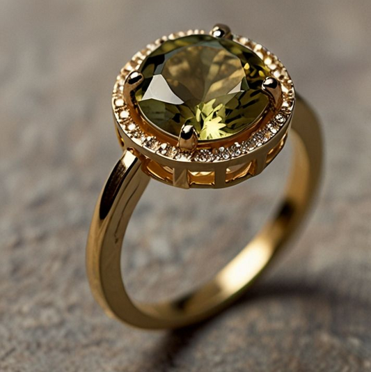 Rounded Olive Exotic Gold Ring