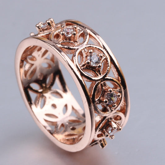 Exotic Hollow Blossom Enamel Ring