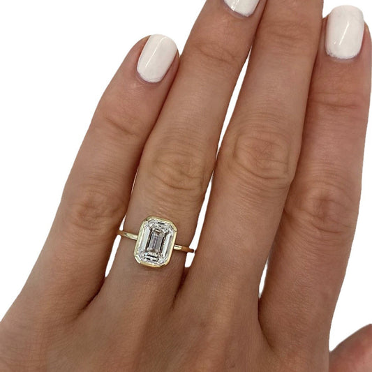 Vintage Gold & Silver Inlaid Crystal Ring