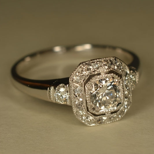 Vintage Crystal Round Ring