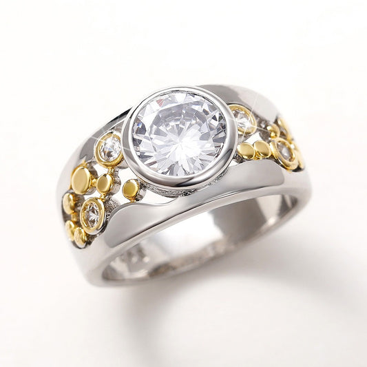 Vintage Bright Blue Zirconia Silver Ring