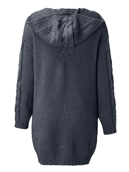 LD | Vest met capuchon in grof breisel