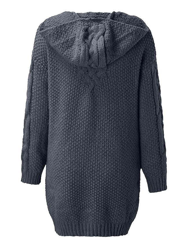 LD | Vest met capuchon in grof breisel